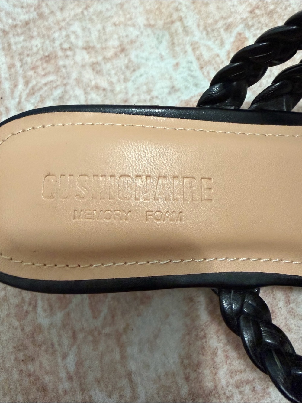 Cushionaire Newton Black Braided Strap Slide Sandals Size 9 - Picture 5 of 8